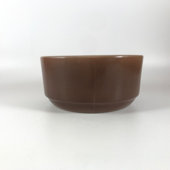 Vintage Fire King Soup Chili Bowl Brown D Handle Anchor Hocking Milk Glass - Picture 4 of 9